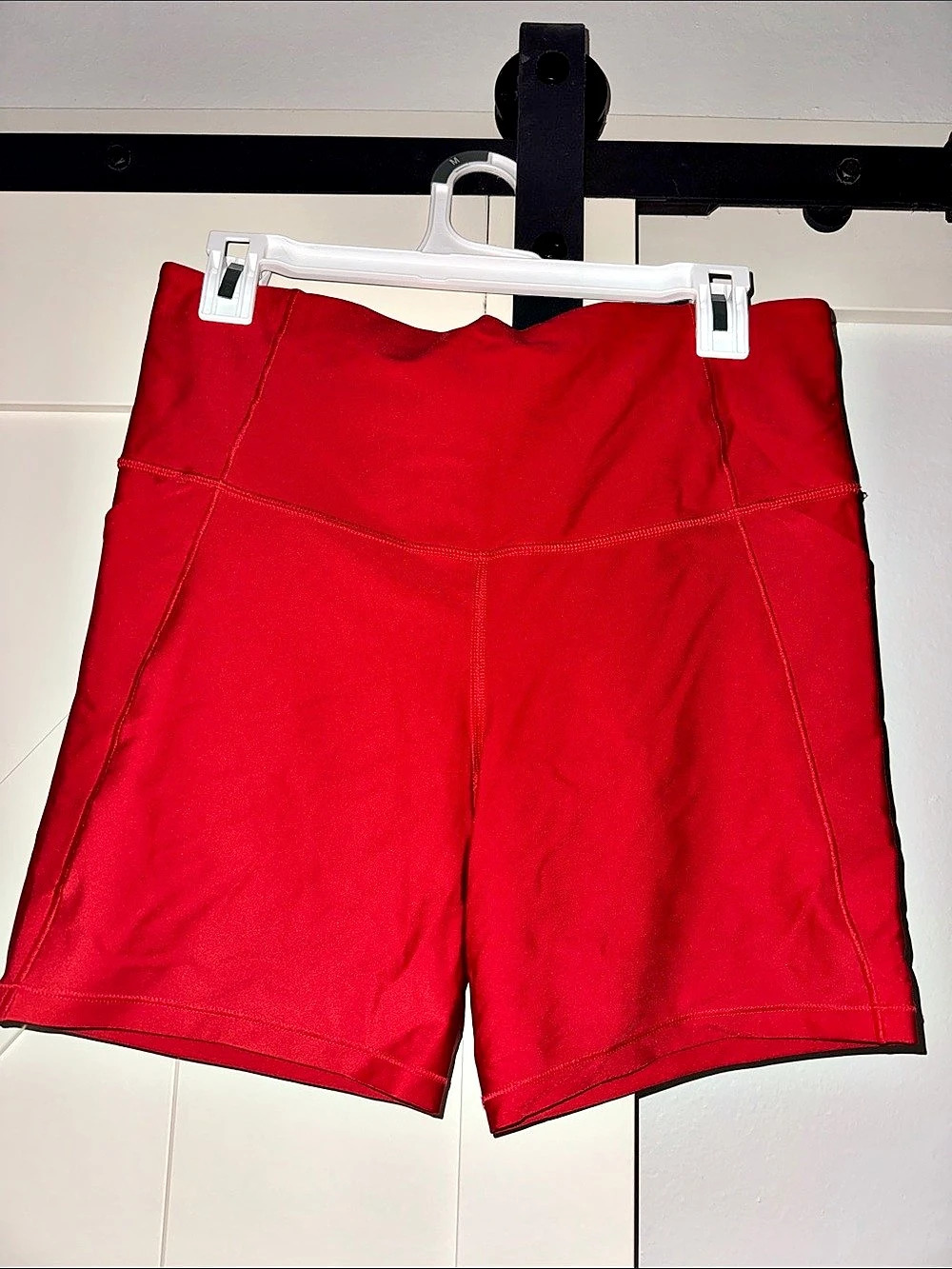 all in motion Effortless Support High Rise 6" Inseam Shorts Red Athletic Shorts